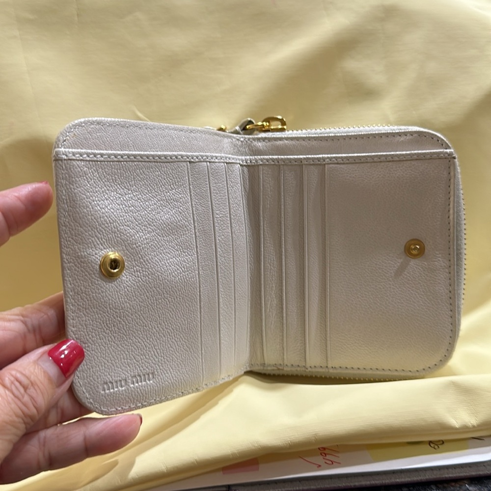Nwot Miu Miu Two-Fold White Wallet - image 2